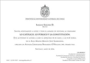 Seminario «Lo católico, lo público y la constitución»